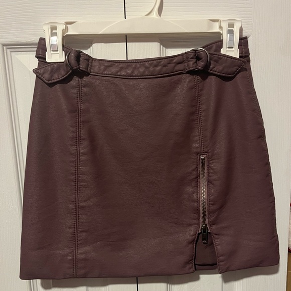 Purple Free People Midnight Magic Faux Leather Skirt - Picture 4 of 5
